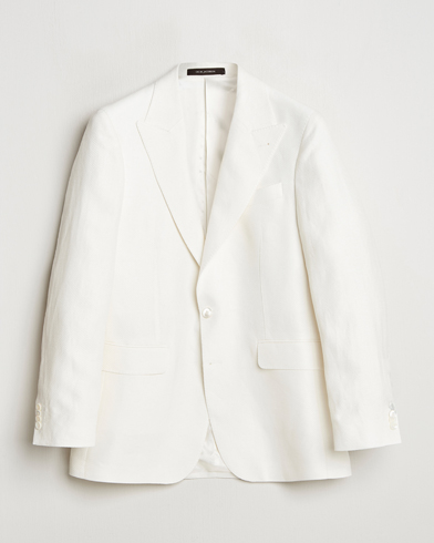 Oscar Jacobson Faldo Diagonal Linen/Tencel Tuxedo White – Valkoinen