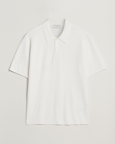 Tiger of Sweden Reid Structured Knitted Polo Pure White – Valkoinen