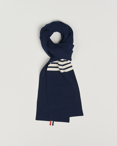 Thom Browne Cashmere Rib Scarf Navy – Sininen