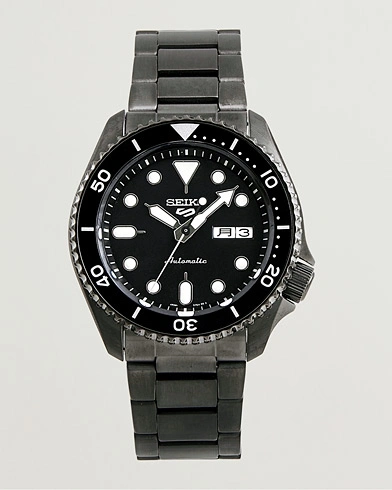 Seiko 5 Sports Automatic Diver Black Steel 43mm Black Dial – Musta