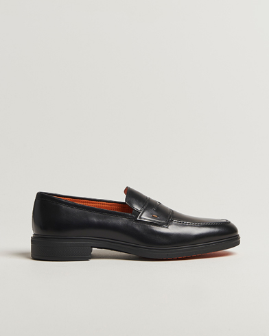 Santoni Easy Penny Loafer Black Calf – Musta