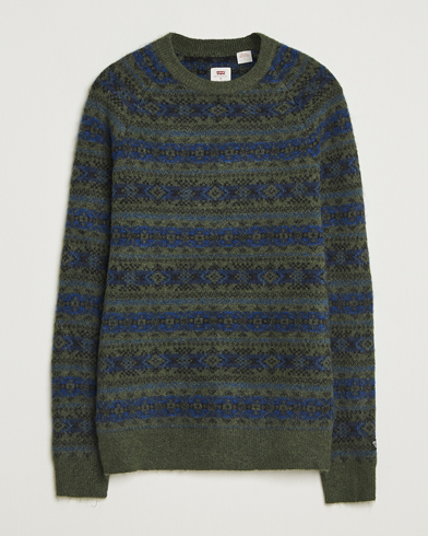 Levi's Presidio Raglan Knitted Fairisle Sweater Dark Green – Vihreä