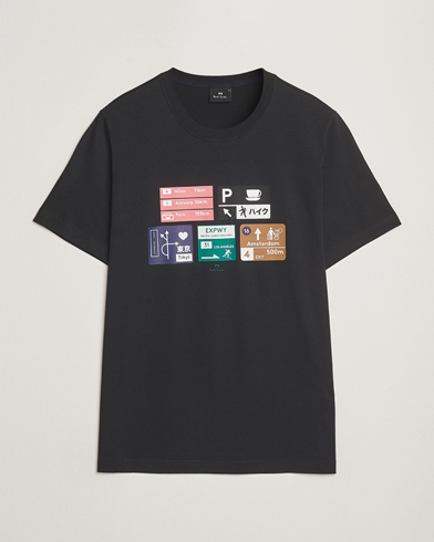 PS Paul Smith Road Signs Crew Neck T-Shirt Black – Musta