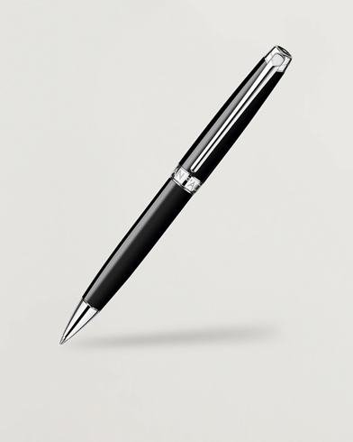 Caran d'Ache Caran d' Ache Léman Ballpoint Pen Ebony Black/Silver Plated – Musta