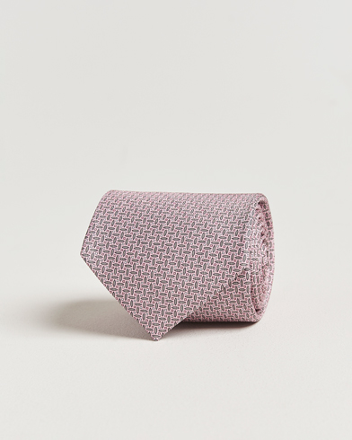 Brioni Printed Silk Tie Pink – Vaaleanpunainen