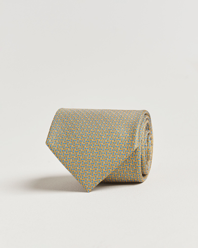 Brioni Printed Silk Tie Yellow – Keltainen