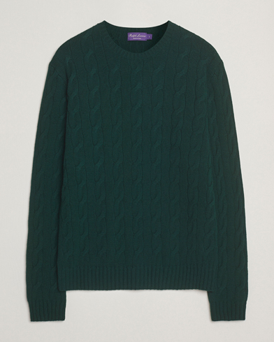 Ralph Lauren Purple Label Cashmere Cable Sweater Moss Agate – Vihreä