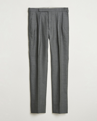 Ralph Lauren Purple Label Worsted Flannel Trousers Light Grey – Harmaa