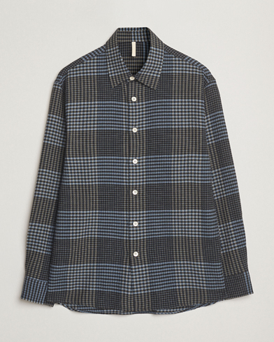 Sunflower Studio Flannel Shirt Blue Check – Harmaa