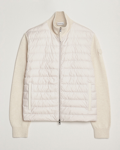 Moncler Full Zip Padded Cardigan Off White – Beige