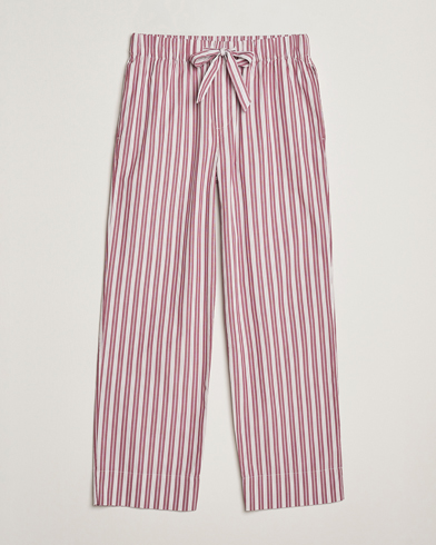 Tekla Poplin Pyjama Pants Rhubarb Stripes – Punainen