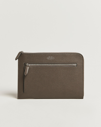 Smythson Ludlow Flat Organiser Pouch Dark Taupe – Ruskea