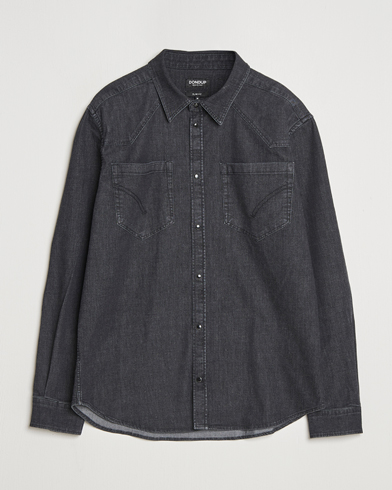 Dondup Pocket Denim Shirt Washed Black – Musta