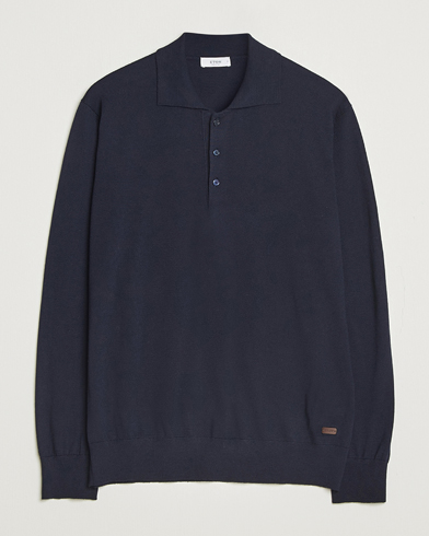 Eton Merino Knitted Polo Navy – Sininen