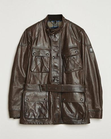 Belstaff Trailmaster Panther Leather Jacket Dark Earth – Ruskea