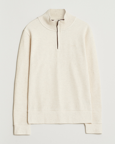 GANT Sacker Rib Half Zip Cream – Valkoinen