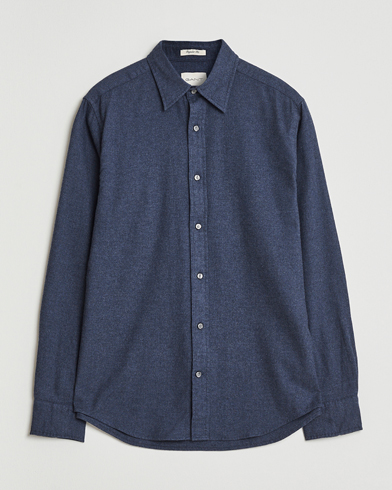 GANT Regular Fit Flannel Shirt Dark Indigo Melange – Sininen