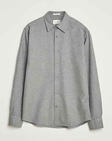 GANT Regular Fit Flannel Shirt Dark Grey Melange – Harmaa