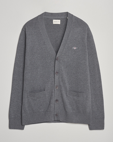 GANT Casual Cotton Cardigan Dark Grey Melange – Harmaa