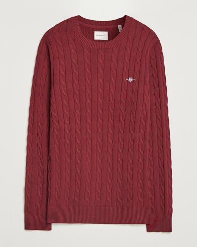 GANT Cotton Cable Crew Neck Plumped Red – Punainen