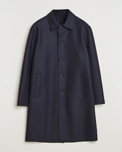 Harris Wharf London Pressed Wool Mac Coat Navy – Sininen