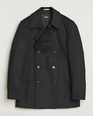 BOSS BLACK Hyde Wool Peacoat Black – Musta