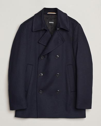 BOSS BLACK Hyde Wool Peacoat Dark Blue – Sininen