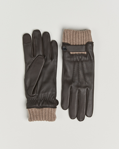 BOSS BLACK Hyden Leather Glove Dark Brown – Ruskea