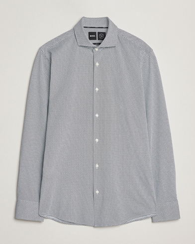 BOSS BLACK Hank 4-Way Printed Stretch Shirt Dark Blue – Sininen