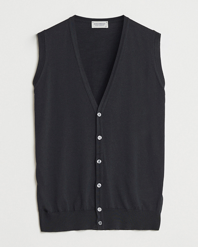 John Smedley Huntswood Slim Fit Waistcoat Black – Musta