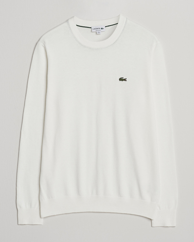 Lacoste Cotton Knitted Sweater Flour – Valkoinen