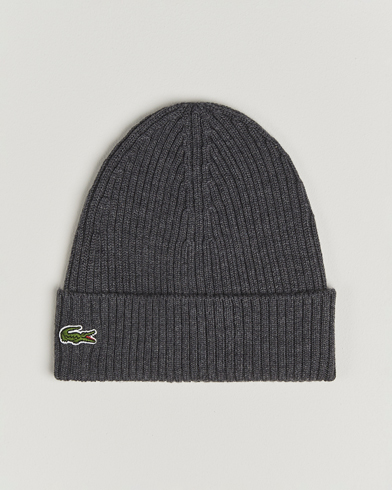 Lacoste Wool Knitted Beanie Pitch Chine – Harmaa