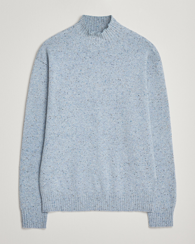 NN07 Aksel Wool Donegal Knitted Mock Neck Cerulian Blue – Sininen