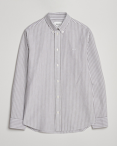 NN07 Colby Oxford Shirt Brown/White – Ruskea