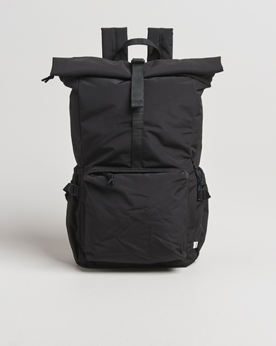 NN07 Nylon Ripstop Rolltop Backpack Black – Musta