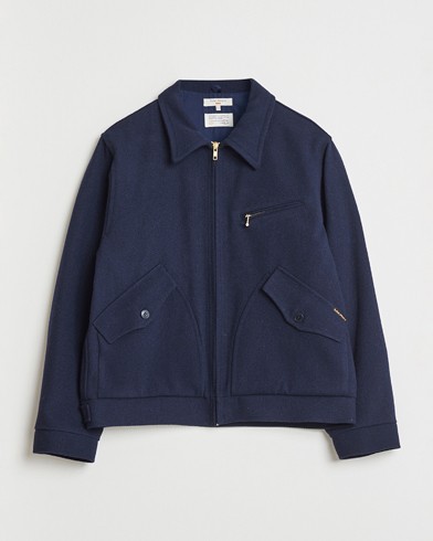 Nudie Jeans Blake Wool Zip Jacket Blueberry – Sininen