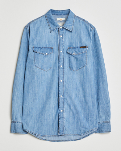 Nudie Jeans Gunnar Denim Shirt Light Blue – Sininen