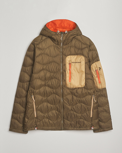 Peak Performance Helium Utility Down Hooded Jacket Meadow Moss/Sierra Sand – Vihreä