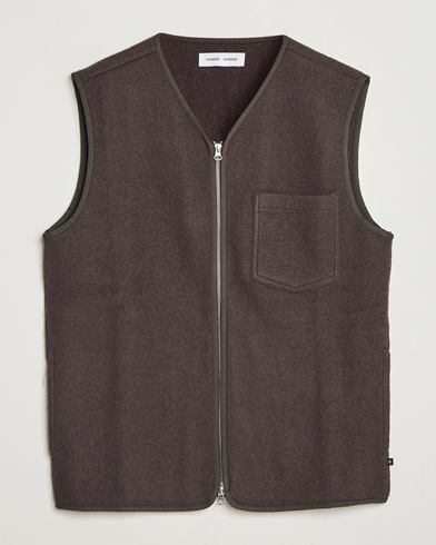 Samsøe Samsøe Hannes Boiled Wool Vest Turkish Coffee – Ruskea
