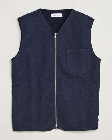 Samsøe Samsøe Hannes Boiled Wool Vest Salute Navy – Sininen