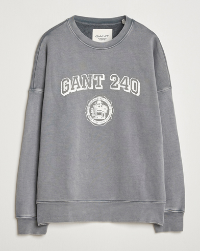 GANT 240 Mulberry Street Vintage Graphic Crew Neck Sweatshirts Steel Grey – Harmaa