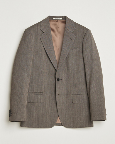 GANT 240 Mulberry Street Herringbone Suit Jacket Deep Brown – Ruskea