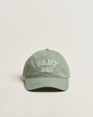 GANT 240 Mulberry Street Washed Canvas Cap Forest Green – Vihreä