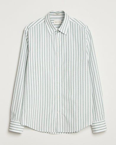 GANT Regular Fit Poplin Striped Shirt Forest Green – Vihreä