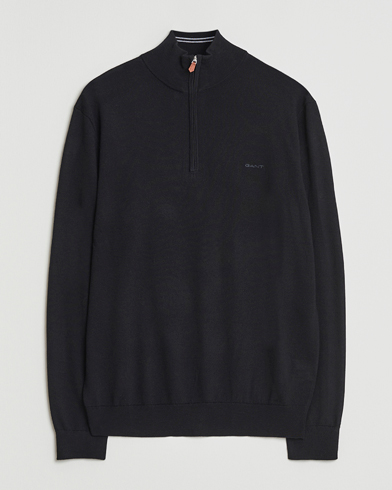 GANT Extrafine Merino Wool Half Zip Black – Musta