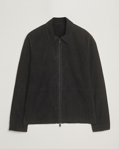 J.Lindeberg Jase Suede Overshirt Black – Musta