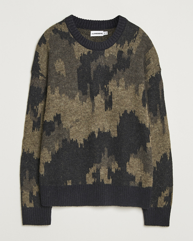 J.Lindeberg Nate Graphic Jaquard Knitted Sweater Forest Green – Vihreä