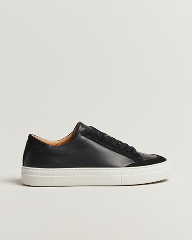 J.Lindeberg Art Signature Leather/Suede Sneaker Black – Musta