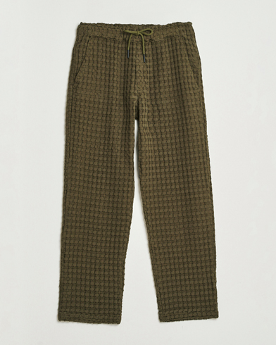 OAS Turtle Ayora Waffle Pants Dark Green – Vihreä