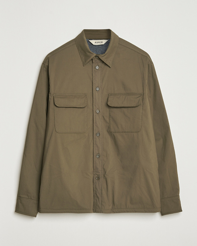 Aspesi Lined Nylon Shirt Jacket Olive – Vihreä